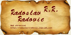 Radoslav Radović vizit kartica